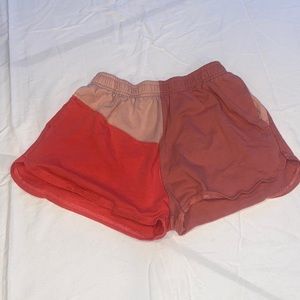 pink patch work sweat shorts - JM